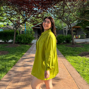 Linen Long-Sleeve Button-Up - Matcha *Clearance Sale*