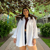 Linen Long-Sleeve Button-Up - Tofu *Clearance Sale*