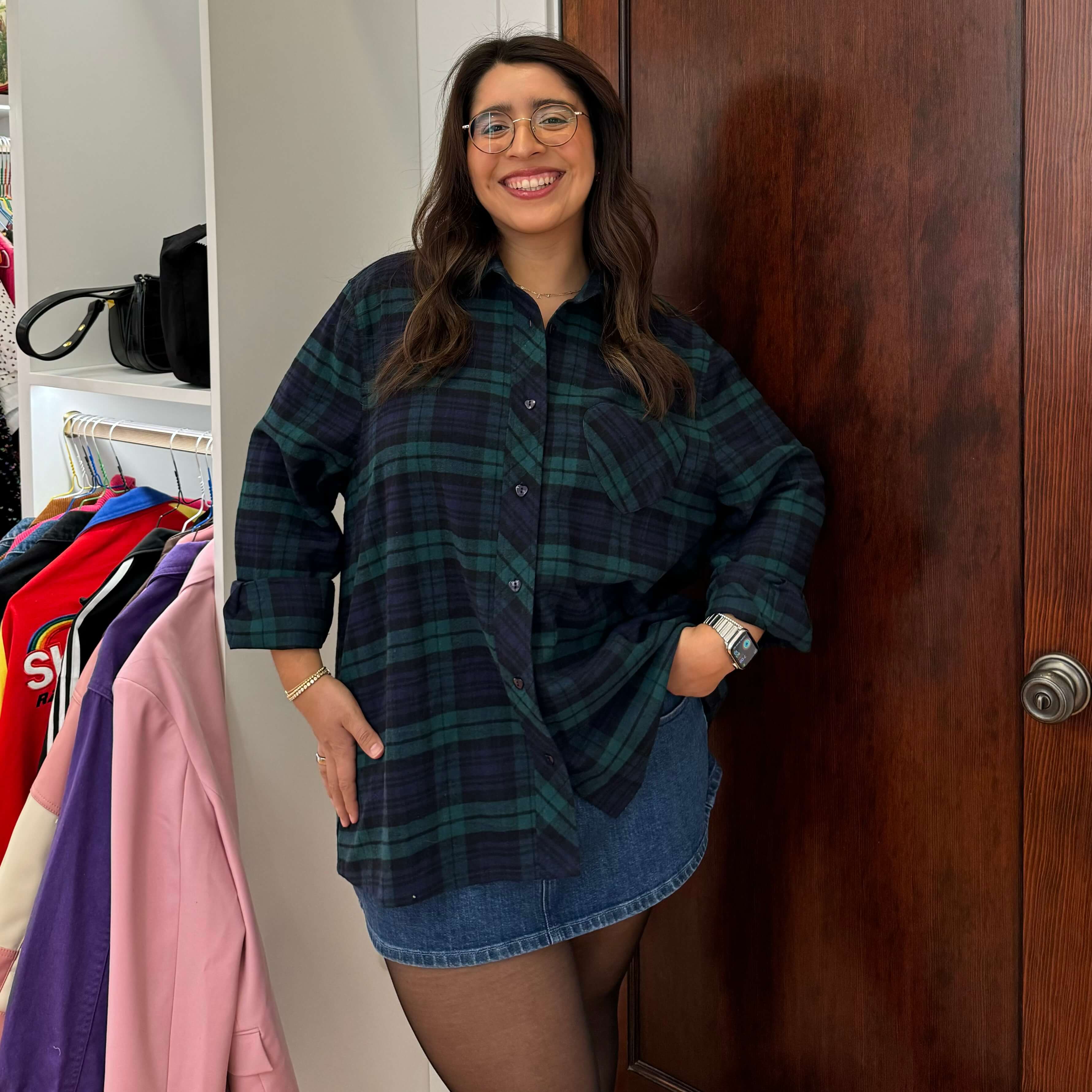 Flannel Long Sleeve Button-Up - Blue/Green *Clearance Sale*