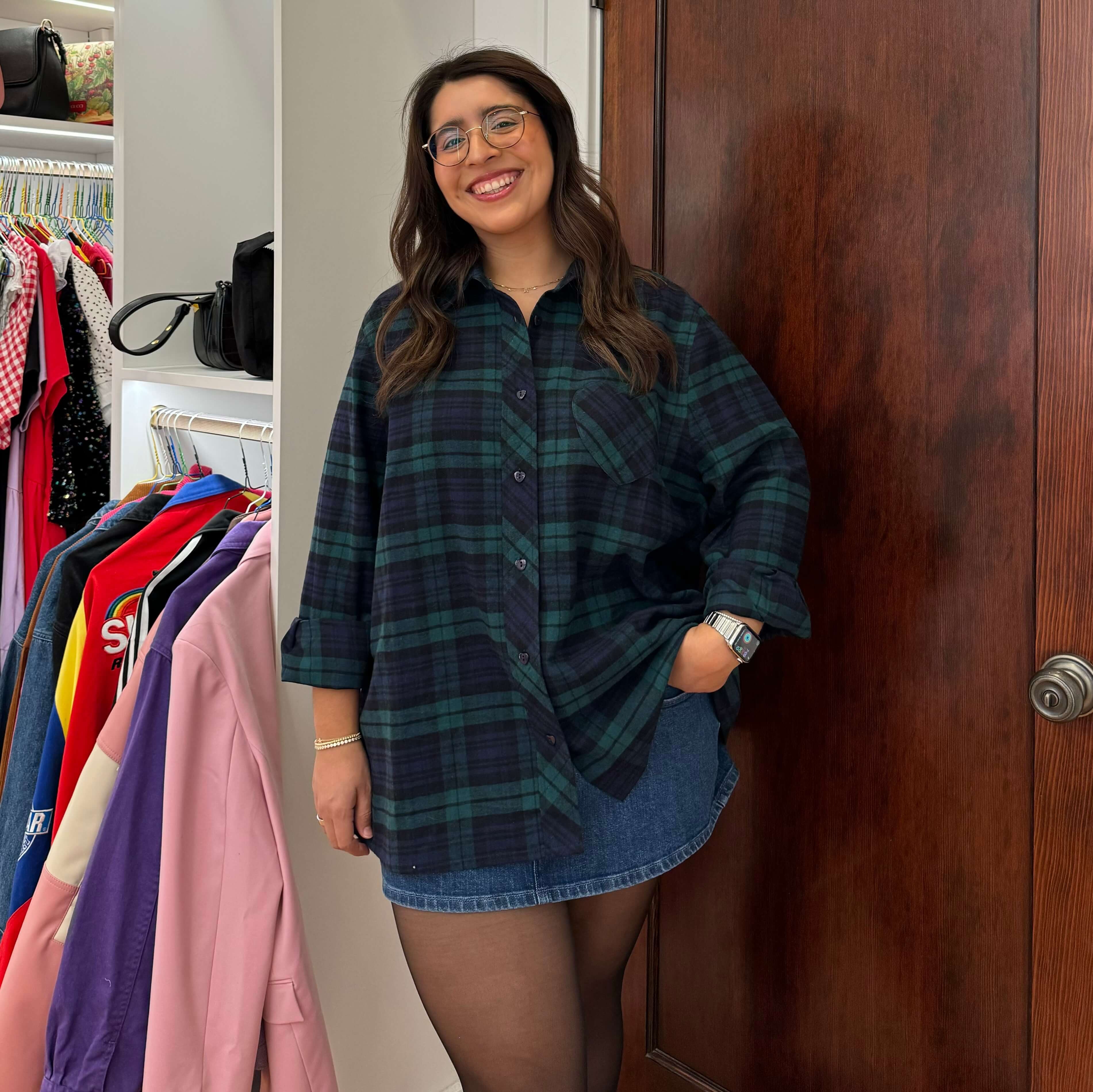 Flannel Long Sleeve Button-Up - Blue/Green *Clearance Sale*