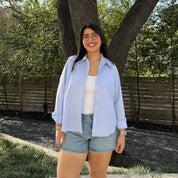 Effortless Button-Up - Blue Stripe *Clearance Sale*