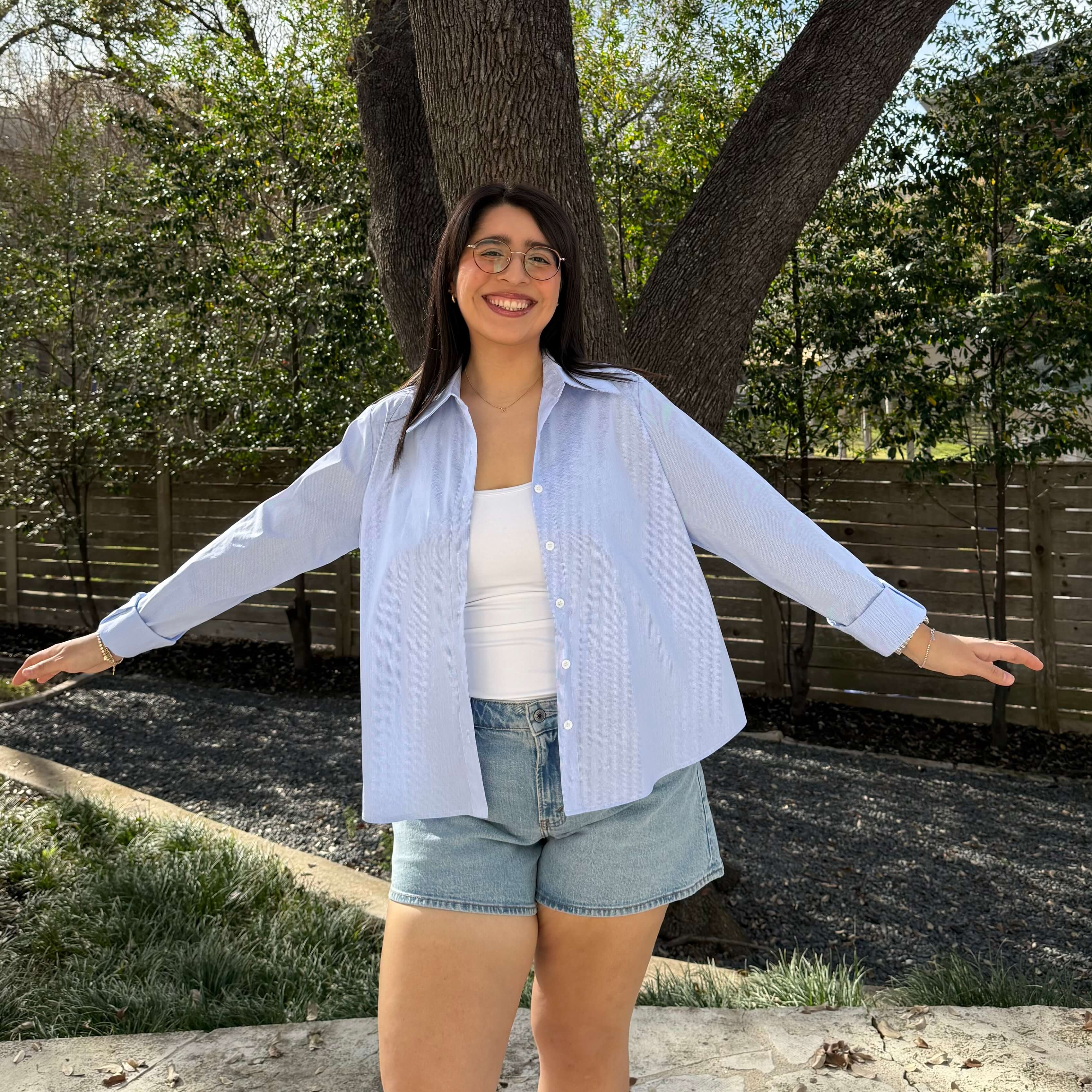 Effortless Button-Up - Blue Stripe *Clearance Sale*