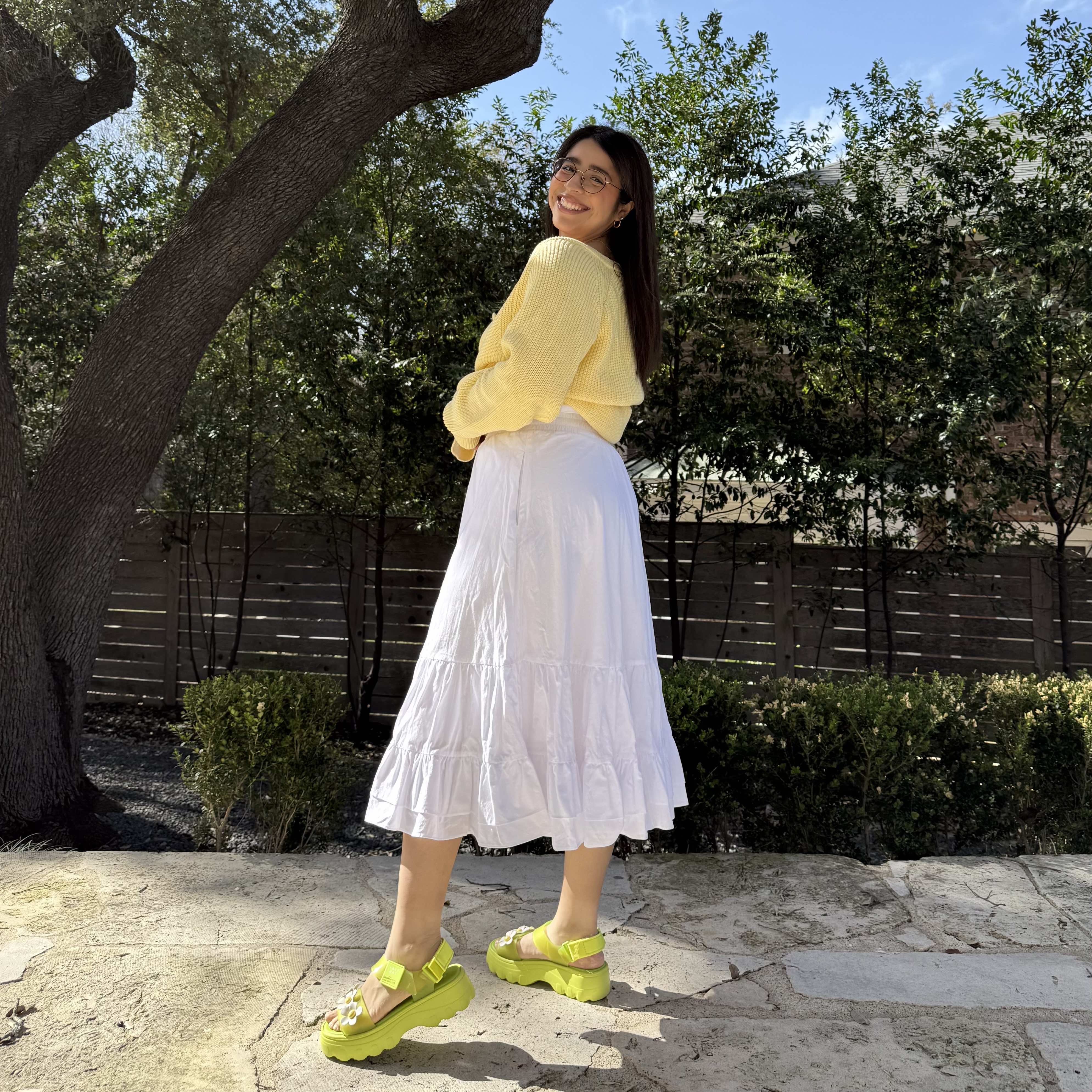 Spring Flowy Skirt - Tofu *Clearance Sale*