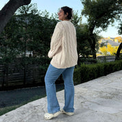Crewneck Cable-Knit Sweater - Cream *Clearance Sale*