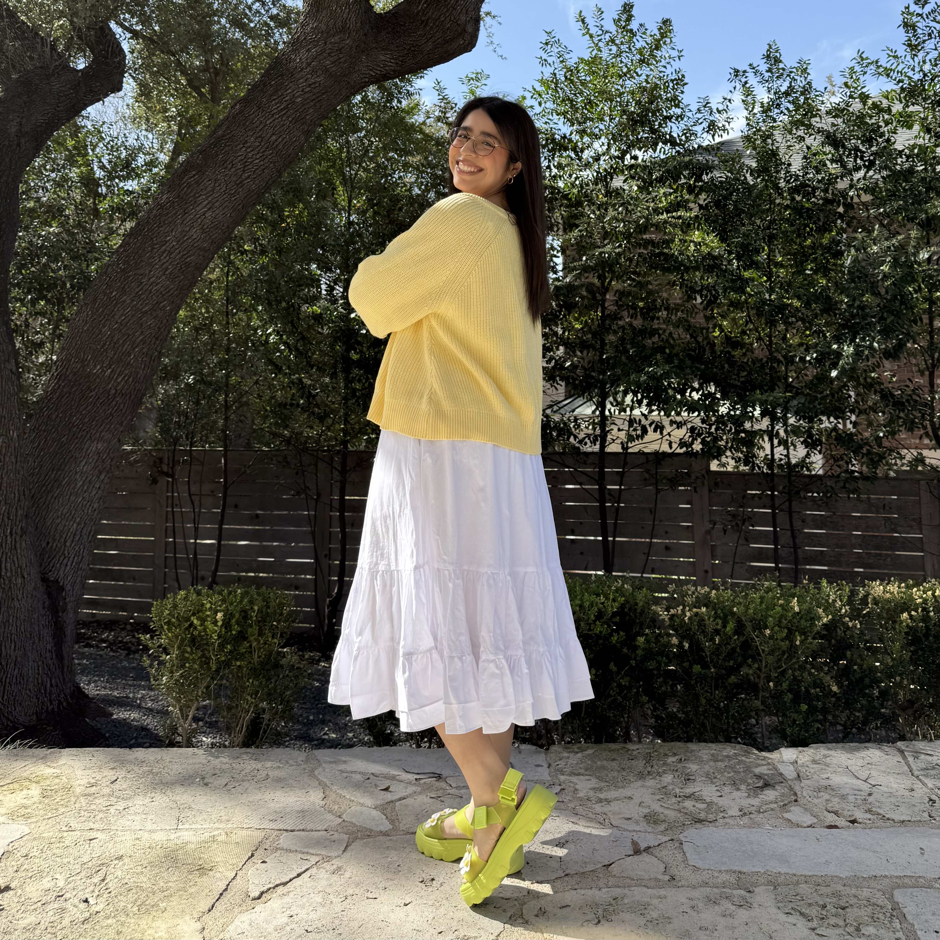 Spring Flowy Skirt - Tofu *Clearance Sale*