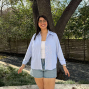 Effortless Button-Up - Blue Stripe *Clearance Sale*