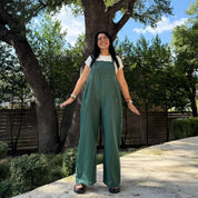 Linen Overalls - Pine