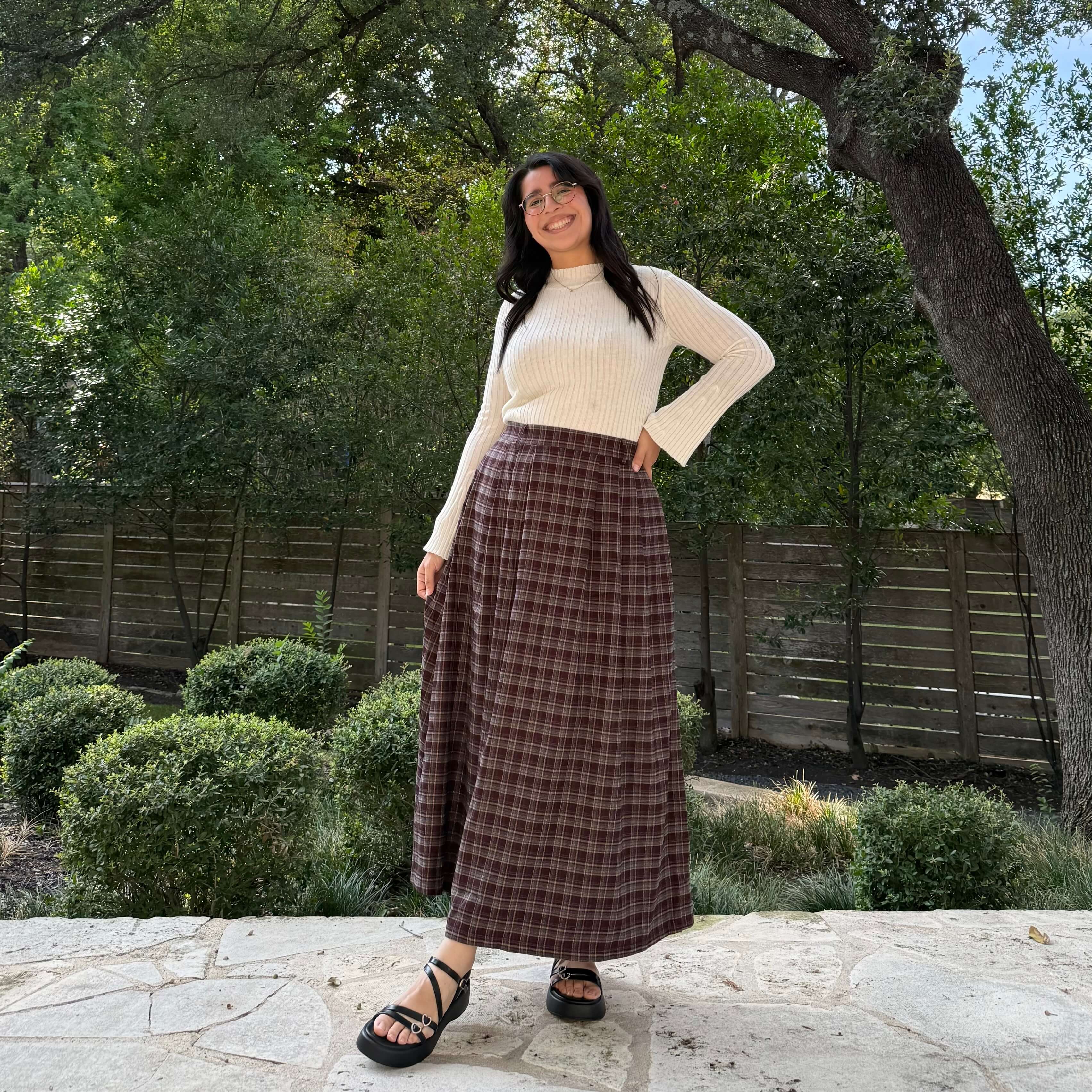 Harvest Moon Skirt - Cranberry Plaid