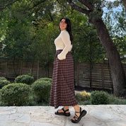 Harvest Moon Skirt - Cranberry Plaid
