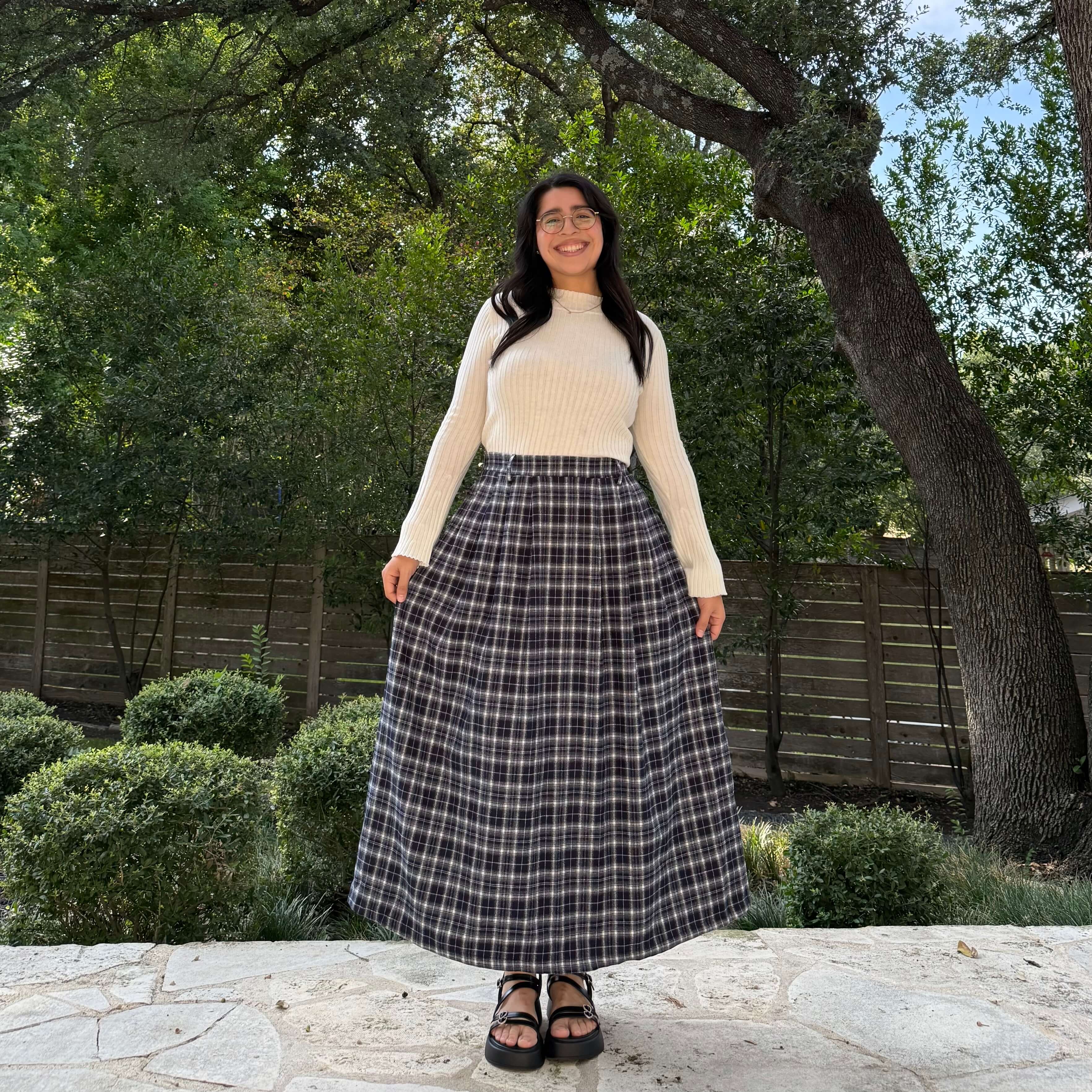 Harvest Moon Skirt - Blueberry Plaid