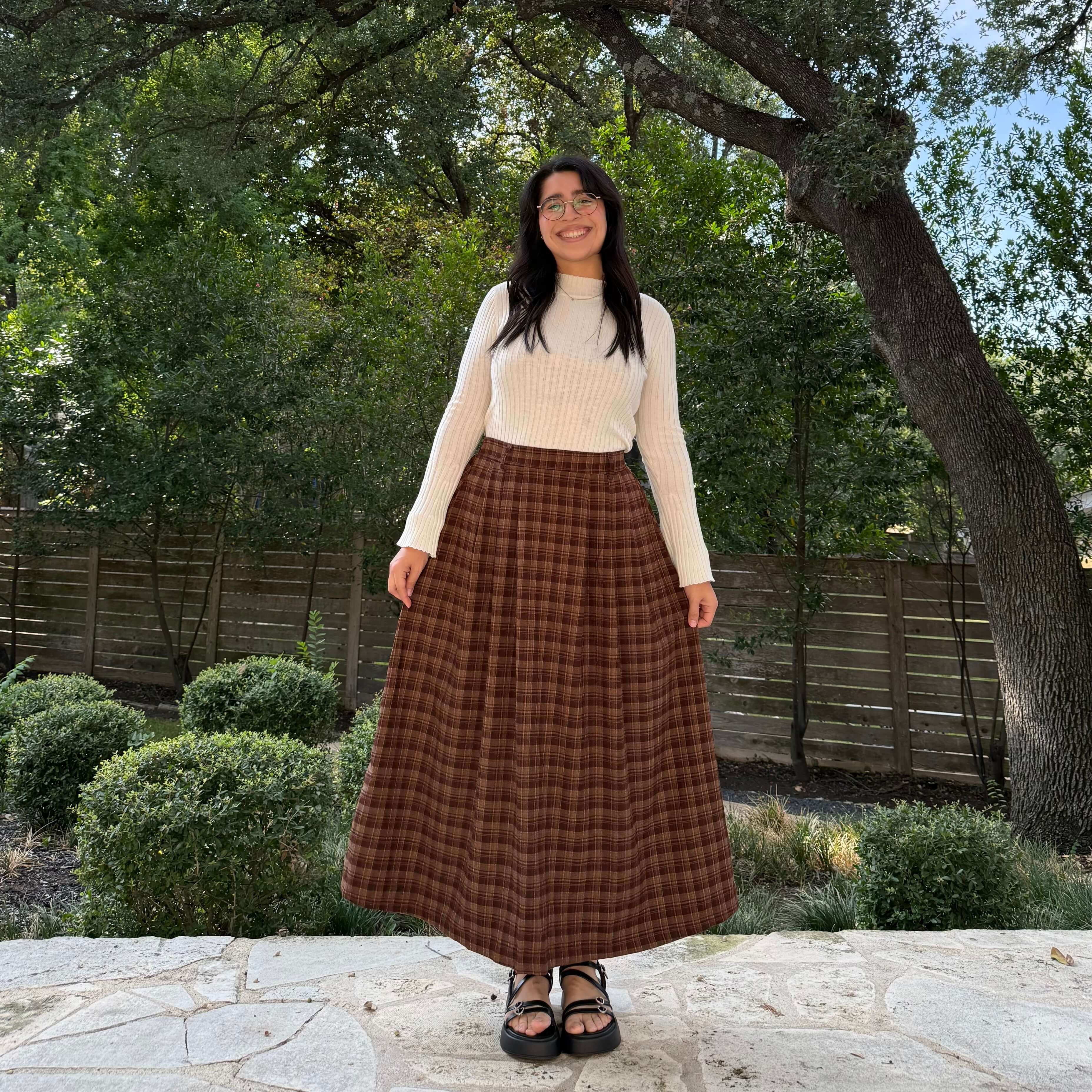 Harvest Moon Skirt - Chestnut Plaid