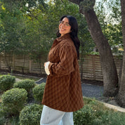 Cozy Long-Sleeve Button-Up - Chocolate Plaid *Clearance Sale*