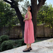 Sleeveless Midi Dress - Tomato