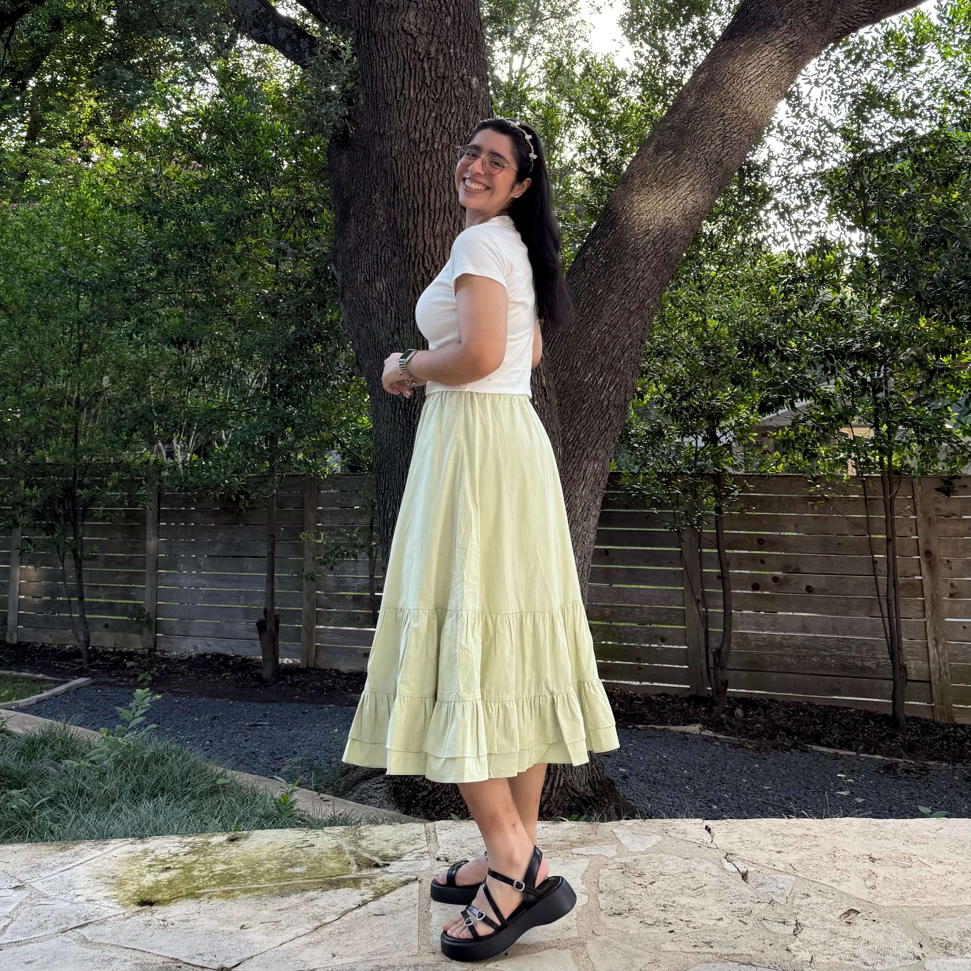 Spring Flowy Skirt - Matcha *Clearance Sale*